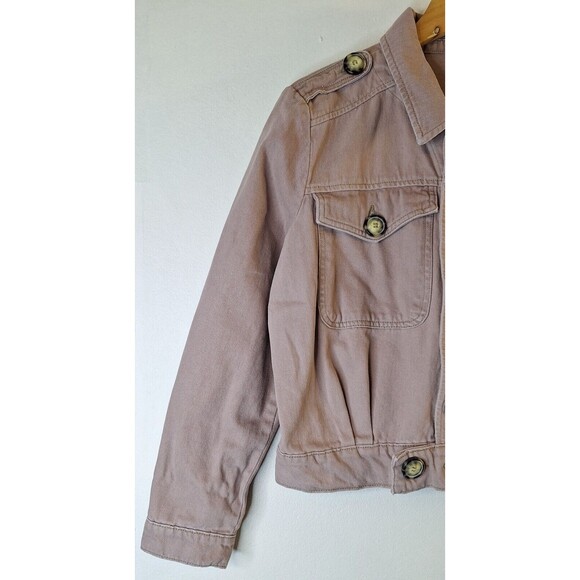 FREE PEOPLE Eisenhower Denim Jacket Sz M Dusty Rose Slouchy Cropped‎ Casual Work - Picture 5 of 8